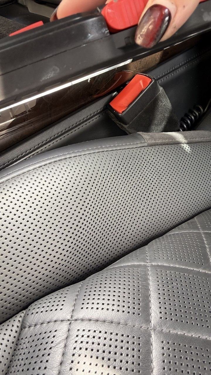 Perforated seat worked on inside the car