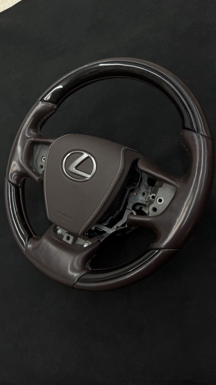 Lexus steering wheel off the car, part way through the work