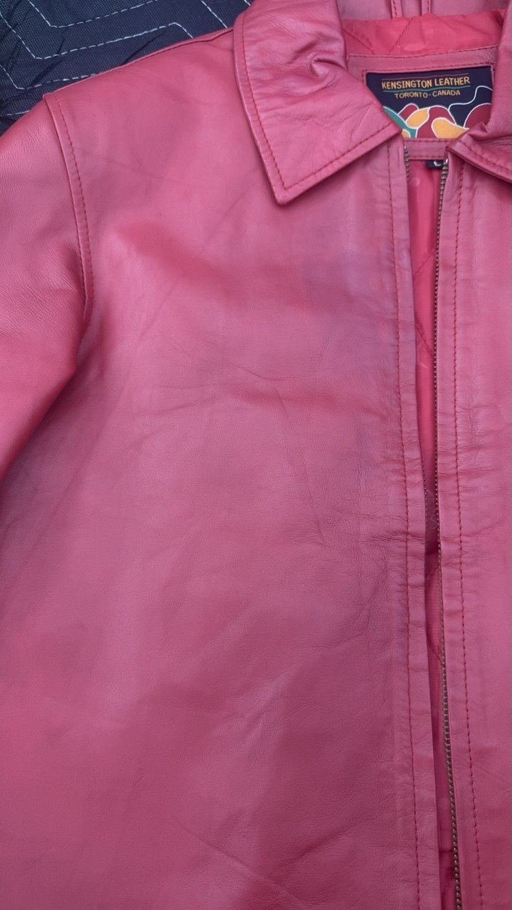 Magenta leather jacket